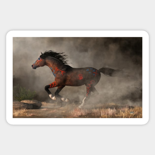 Galloping Warrior Horse Sticker by DanielEskridge